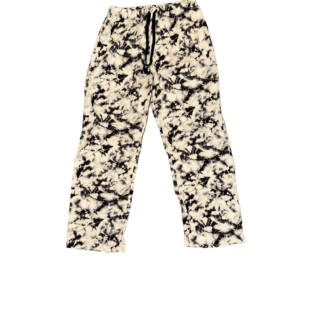 Victoria’s Secret Gray and White Tie-Dye Drawstring Pajama Pants